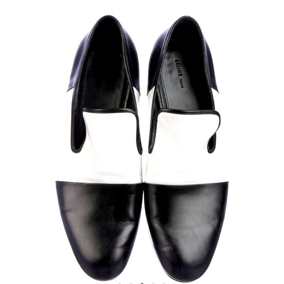 CELINE Vintage Phoebe Philo Era Black and White Loafers Size 10 - Picture 1 of 5
